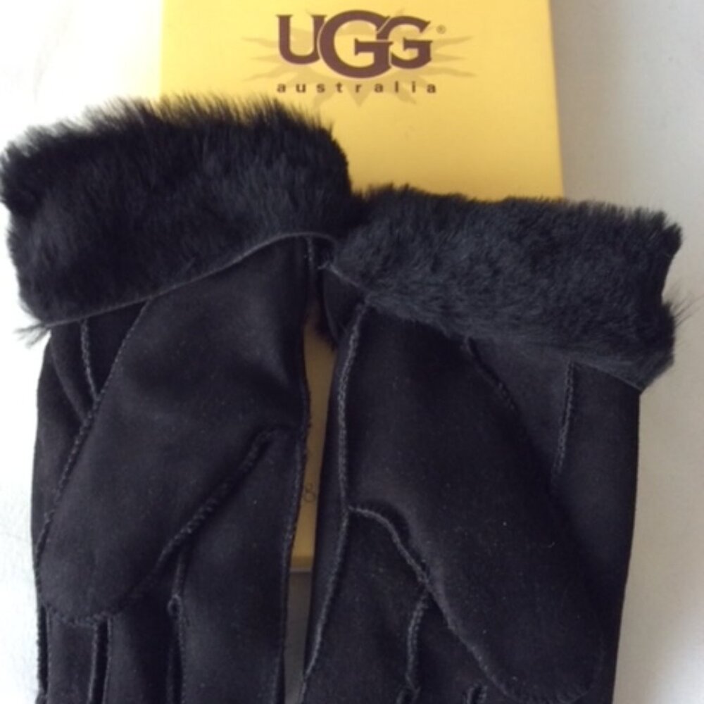 NWT & BOX UGG Shearling Lined Suede Gloves   MSRP $189 - Picture 2 of 4